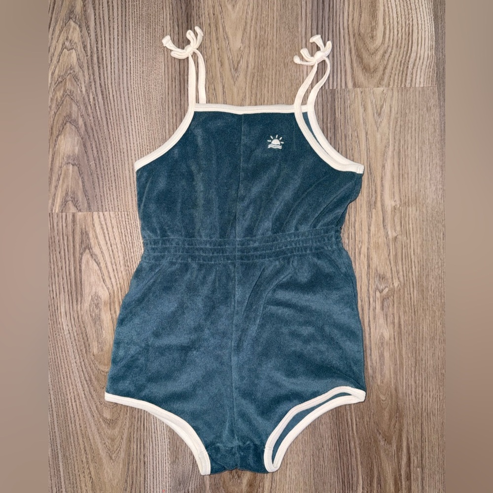 LC Lauren Conrad Teal and Cream Romper